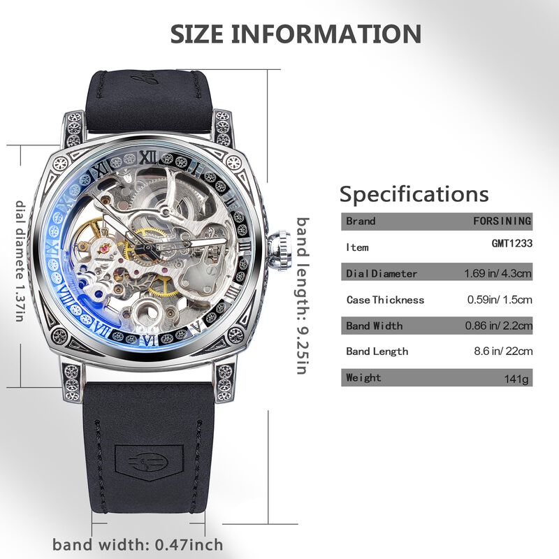 Reloj Forsining Square Retro Mechanical Self-wi... image number null