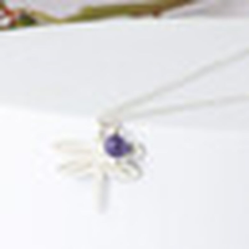 Dije con cadena Suerte charm Lib&eacute;lula de plata ... image number null