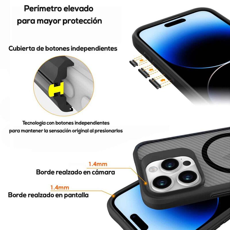 Funda TEKKU Combat Carbon Mag para iPhone 15 PR... image number null