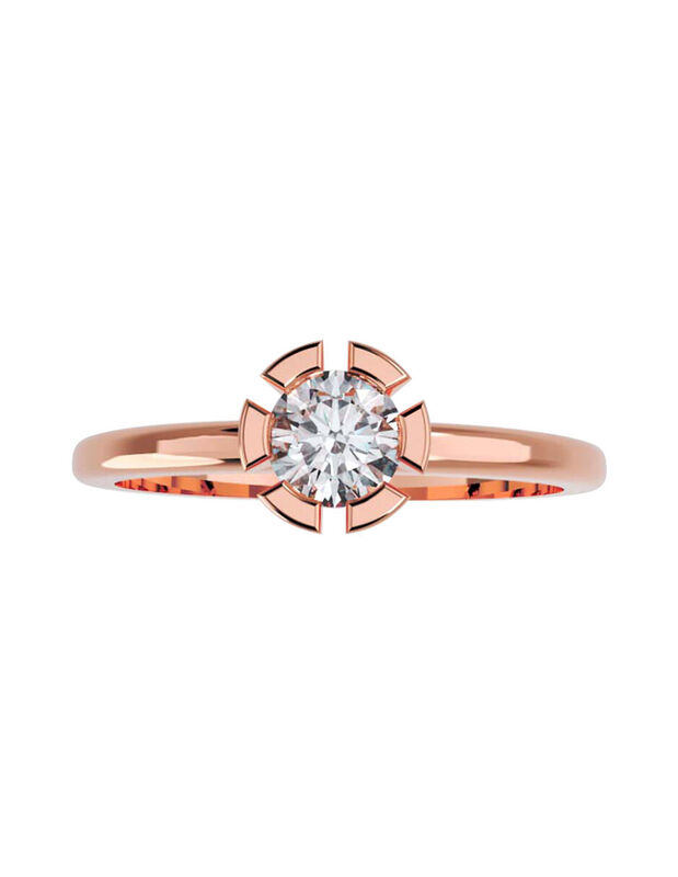 Anillo de Compromiso en Oro Rosa 10K con Circon... image number null