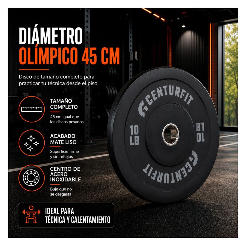 Par Disco Bumper Olimpico Libras Centro Aceroca... image number null