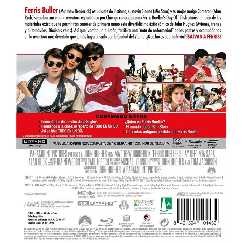 Todo en un d&iacute;a (Ferris Bueller's Day Off) (4K U... image number null