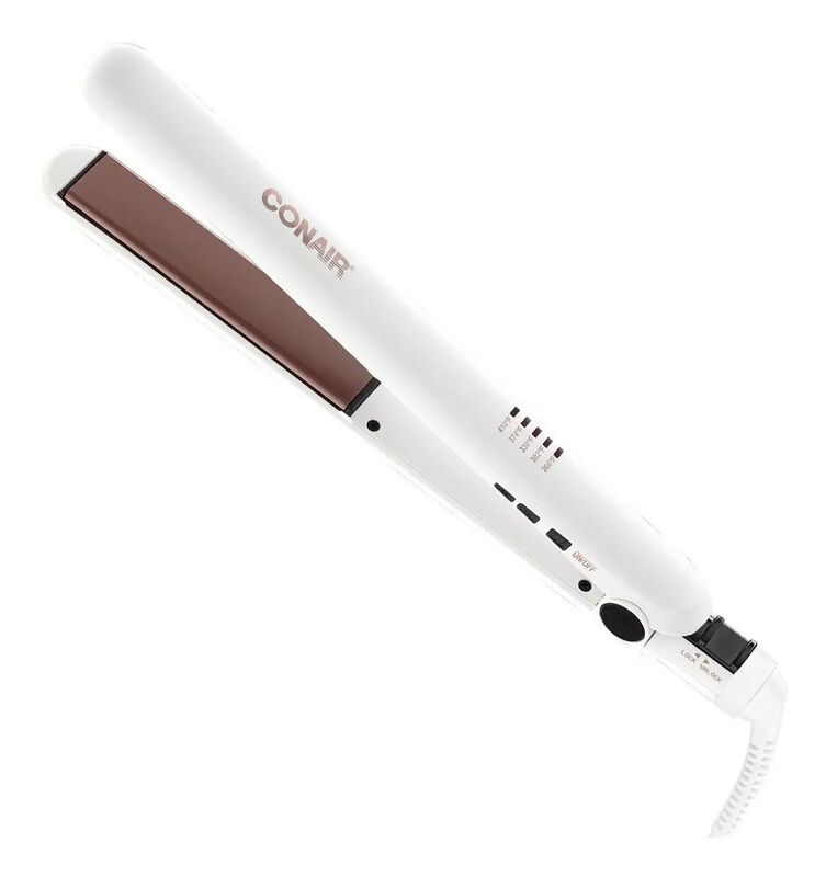 Conair Alaciadora 1" Blanca Con Placas Rose Gol... image number null