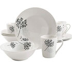 Vajilla Moderna Blanca Floral para 6 Personas 18pz Gibson