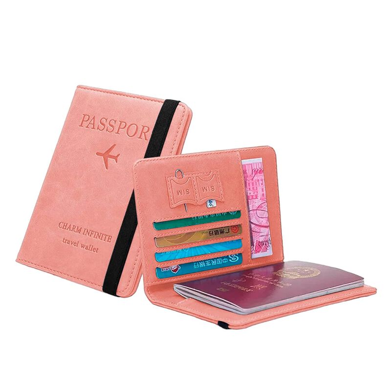Porta Pasaporte con Protección RFID Rosa Bluela... image number null