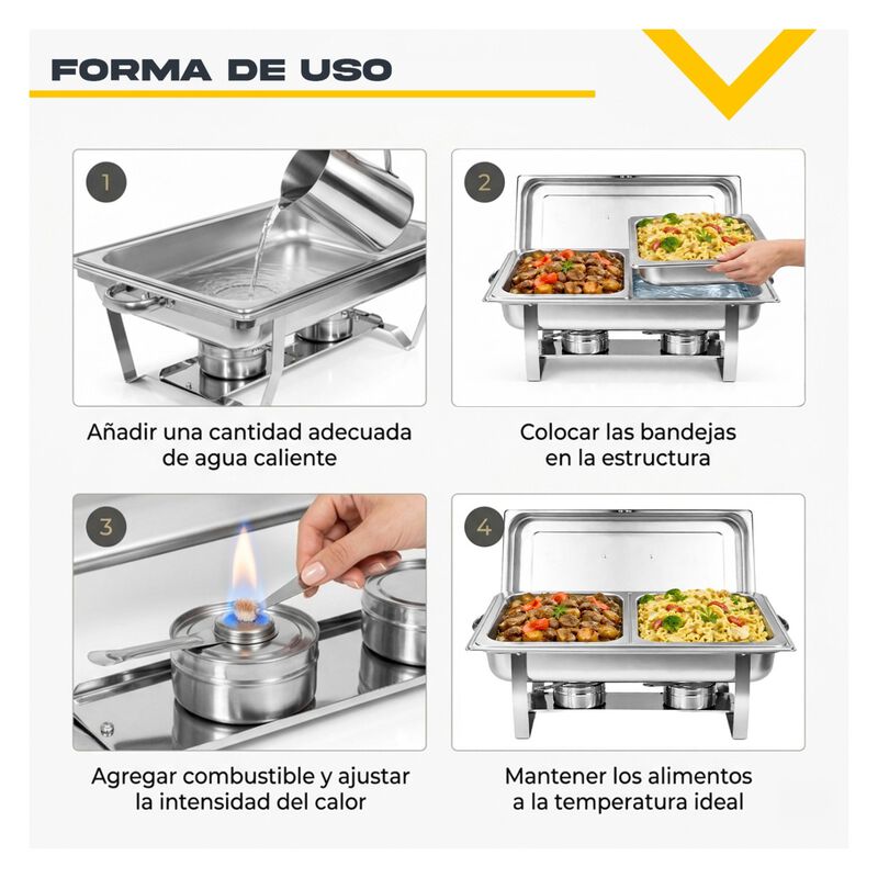 Bufetera Chafer 11l Kit 4 2 En 1 Acero Inoxidab... image number null