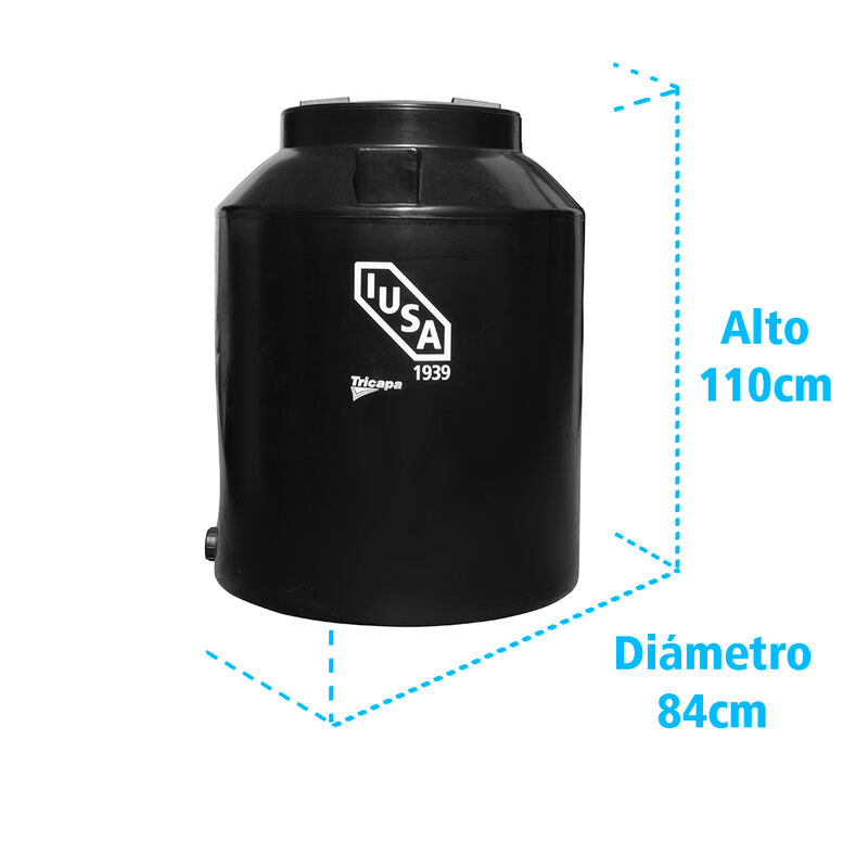Tinaco Tricapa IUSA, 450 L., Negro + Accesorios... image number null
