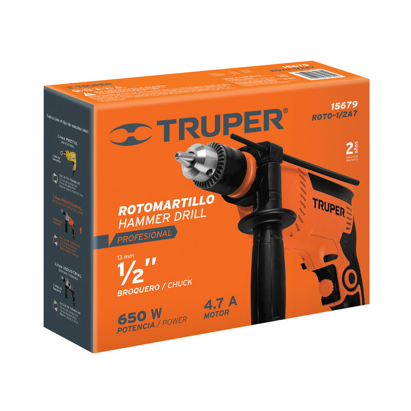 Rotomartillo 1/2' 650 W Profesional Truper image number null