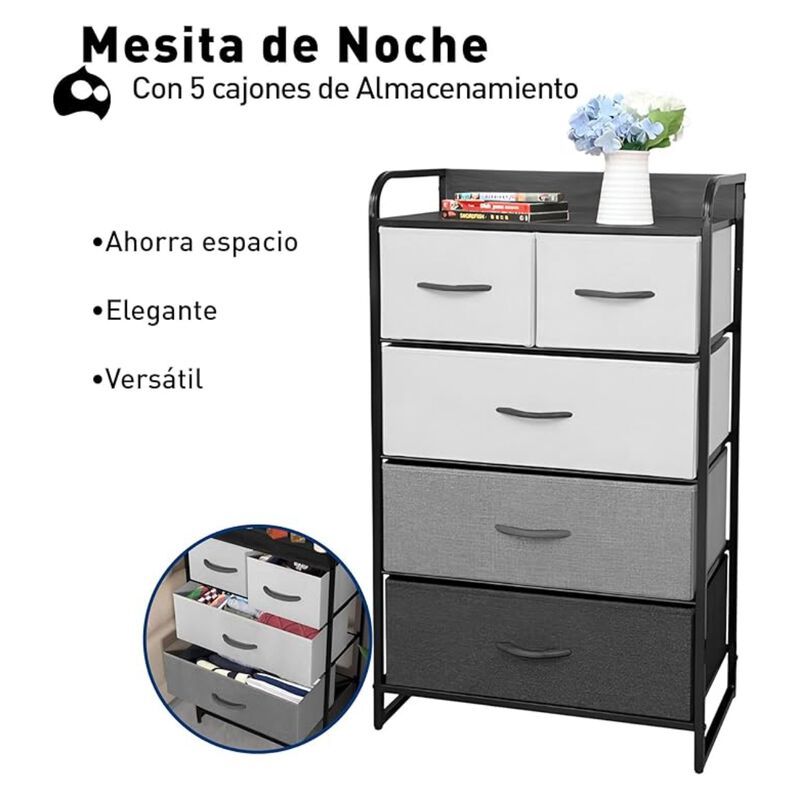 Cajonera con 5 Cajones, 4 Niveles y 1 Repisa pa... image number null