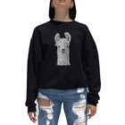 Sudadera De Cuello Redondo Word Art Para Mujer - Llama - Negro