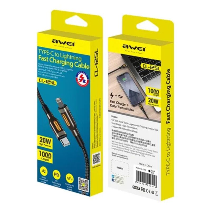 Awei Cl-125l Cable De Carga Tipo C A Lightning image number null