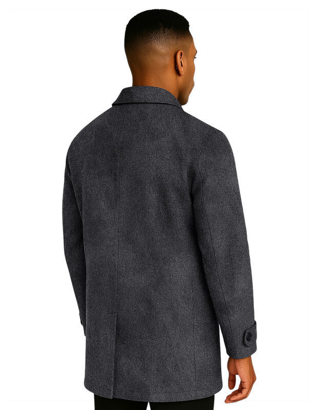 Abrigo Largo Hombre Gamuza Premium Gris Obscuro... image number null