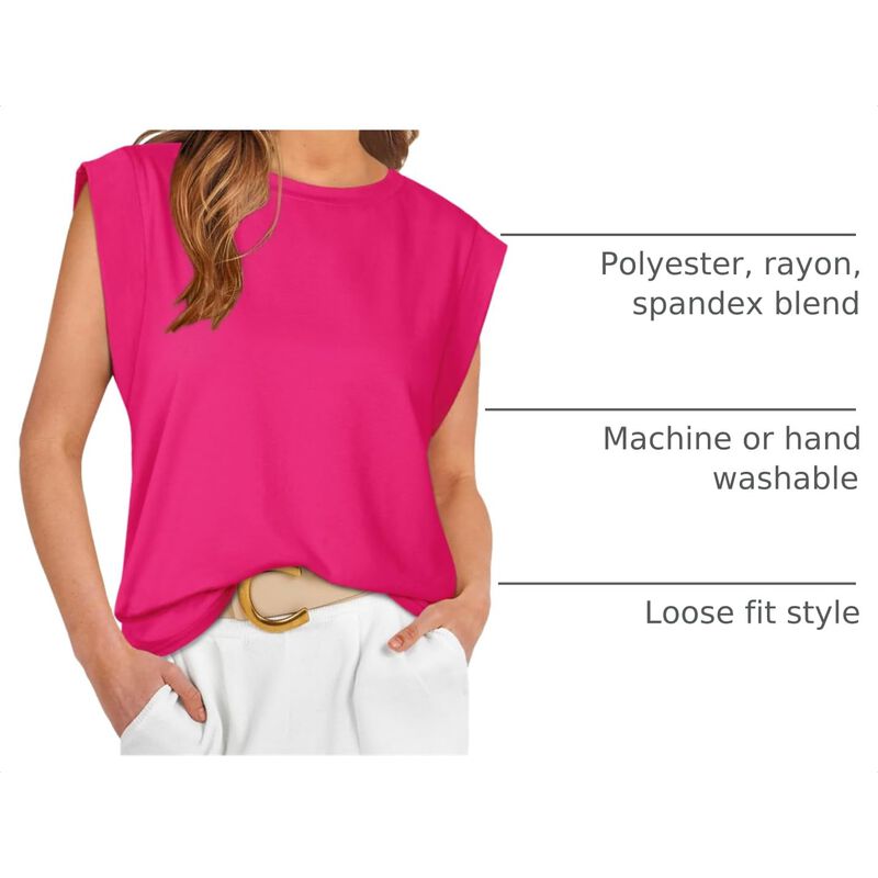 Camiseta Wiholl Sin Mangas Rosa Intenso - Estil... image number null