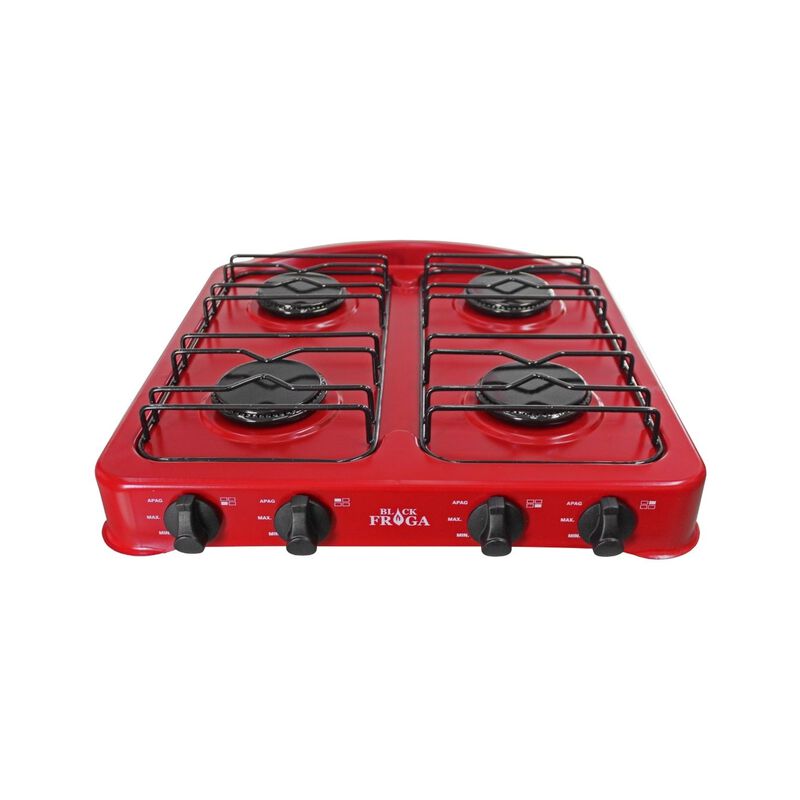 Parrilla Mesa Gas Lp 4 Quemadores Rojo Resisten... image number null