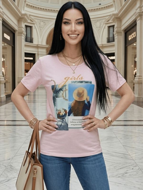 Blusa Casual Estampada Malabis Bl-1042 Rosa image number null