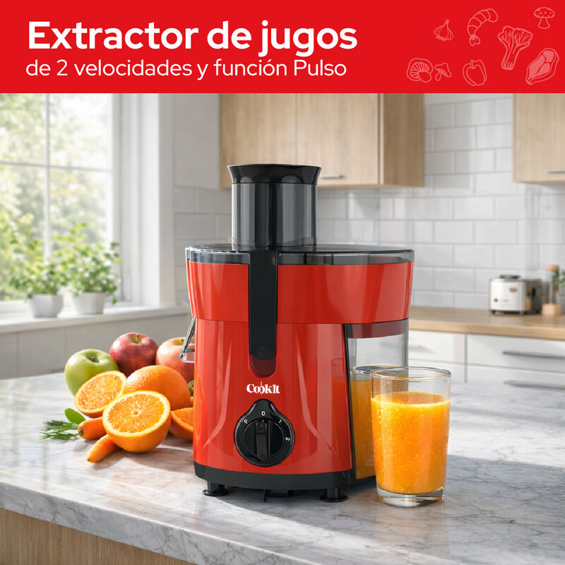 Extractor De Jugos El&eacute;ctrico Cookit Cj12 600w 2... image number null