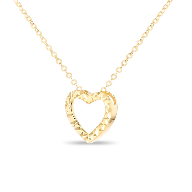 Dije Coraz&oacute;n Oro Amarillo 10k + Cadena | Bizzar... image number null