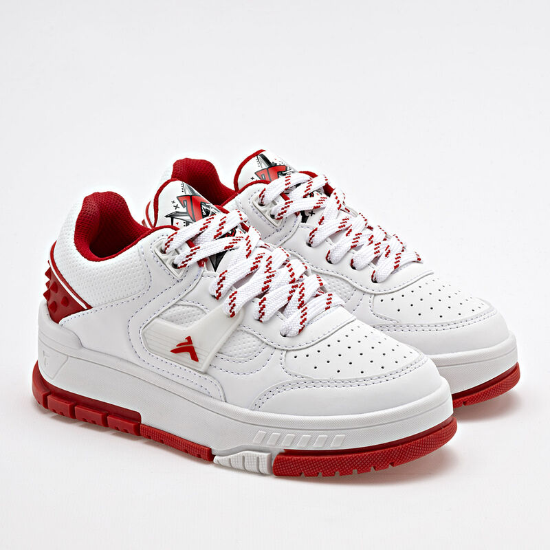 Clasben Tenis urbano para ni&ntilde;o blanco rojo image number null