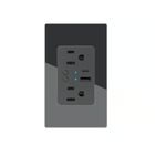 Contacto Pared Inteligente Wifi + 2 Puertos Usb C- A Neutro Negro
