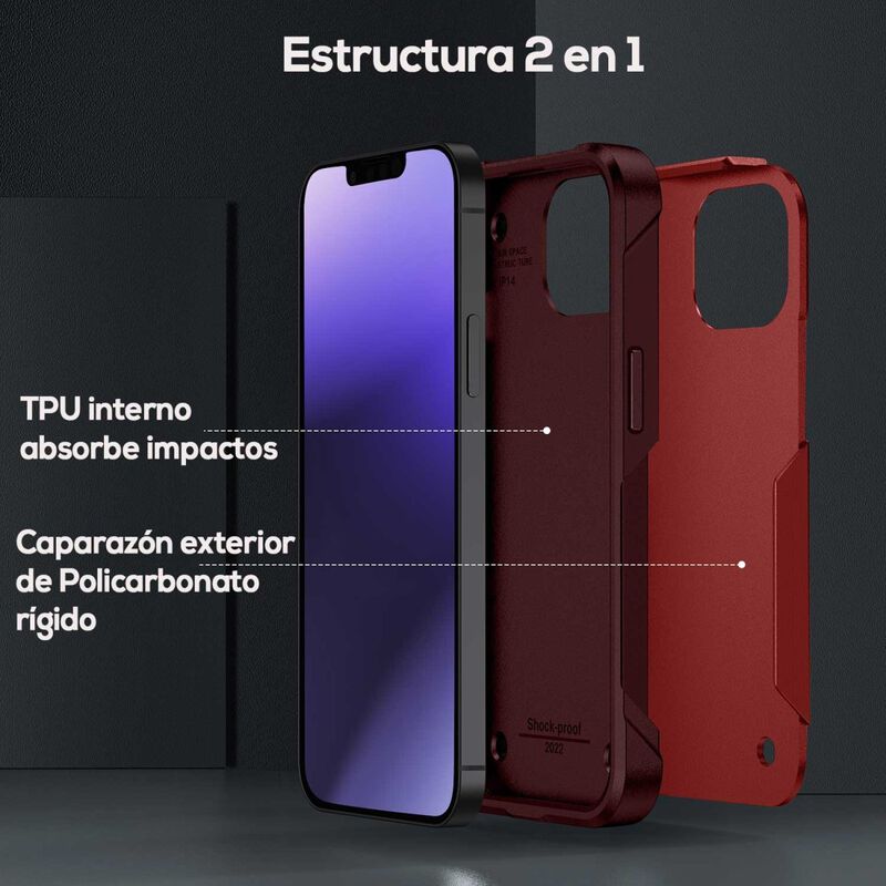 Funda Tekku Tough Cover Para Iphone 15 Roja image number null