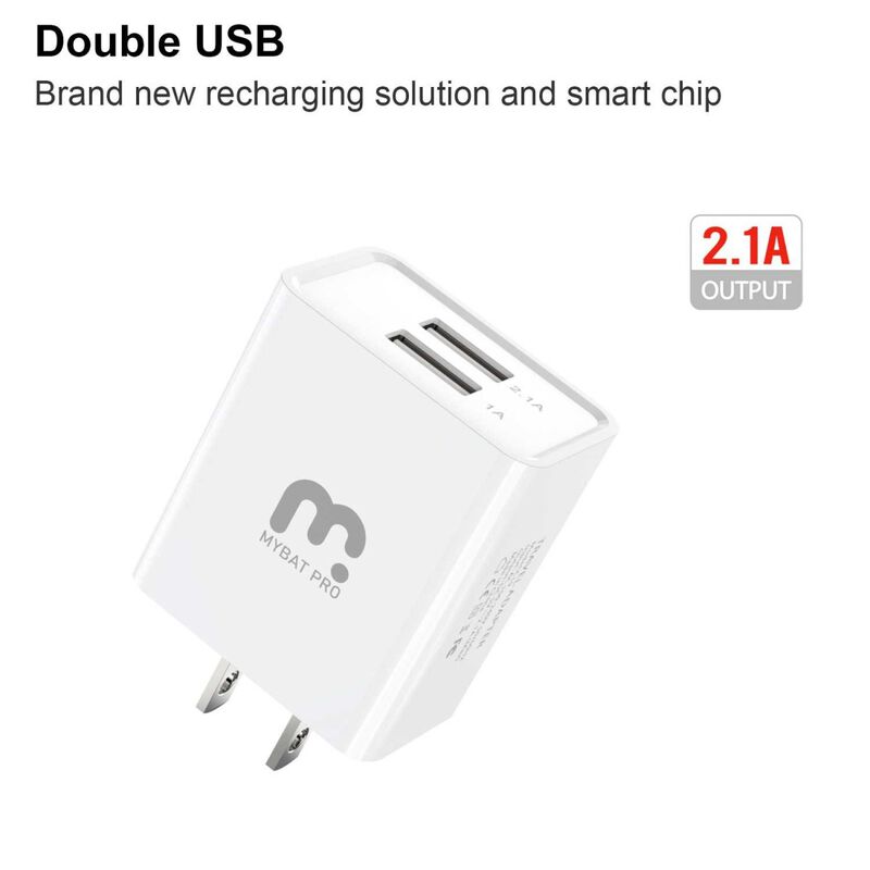 Cargador Ac Mybat Doble 15w Universal Con Cable... image number null