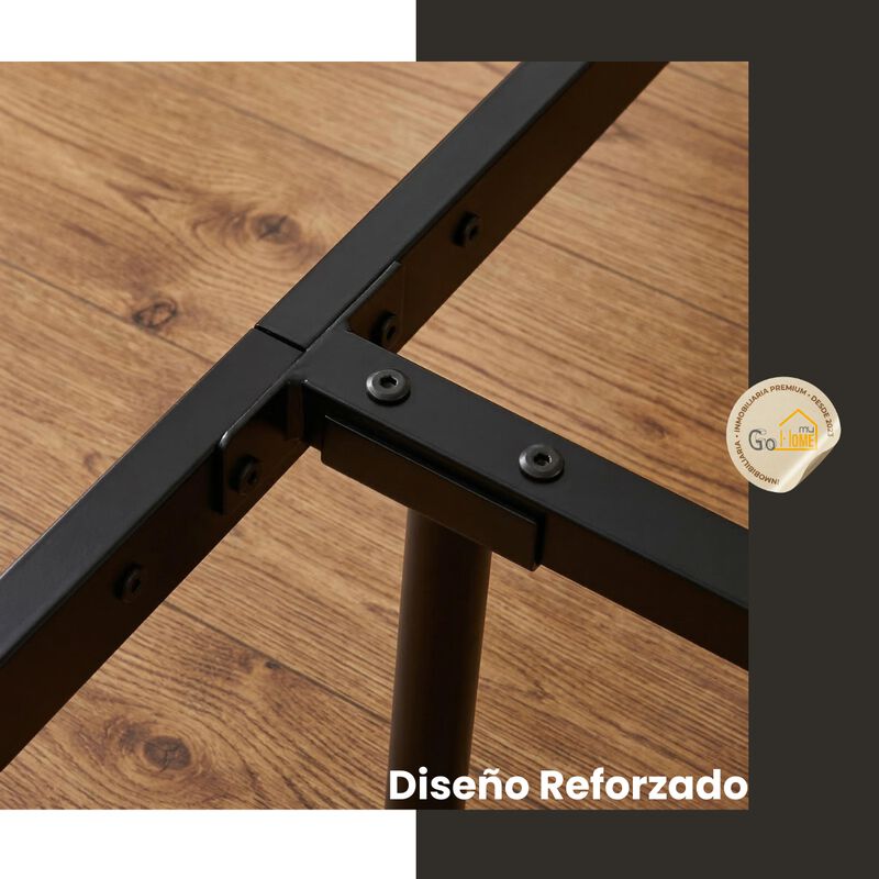 Cama Matrimonial De Metal Negro Con Cabecera Y ... image number null