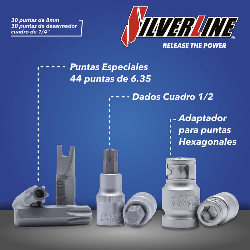 JUEGO DE HERRAMIENTAS SIILVERLINE DE 216 PZ image number null