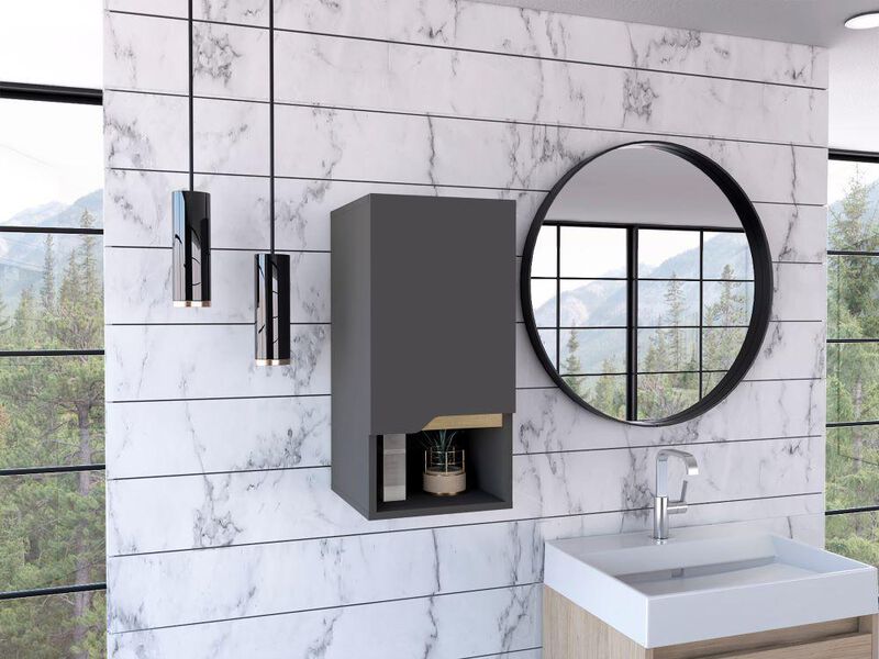 Gabinete de Baño Apolis Plata Oscuro y Café Cla... image number null