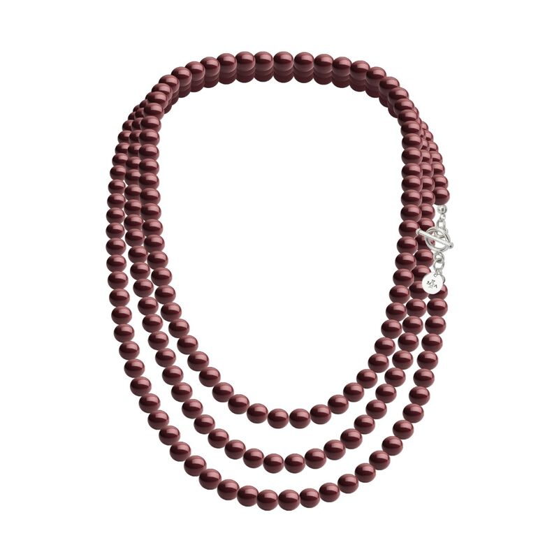 Collar, aretes y pulsera Perlas de cristal trip... image number null