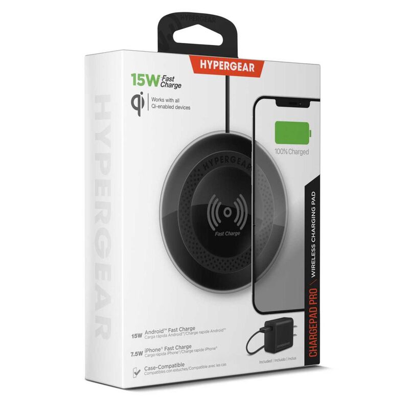 Base Cargador HYPERGEAR inal&aacute;mbrico Qi 15W Negr... image number null