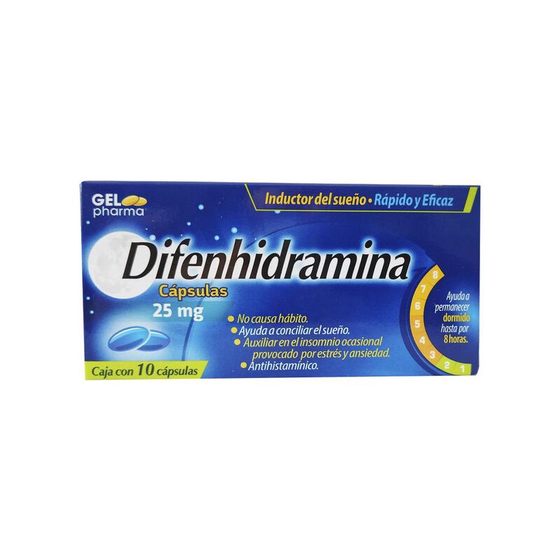 Difenhidramina 25 Mg 10 C&aacute;psula(s) image number null