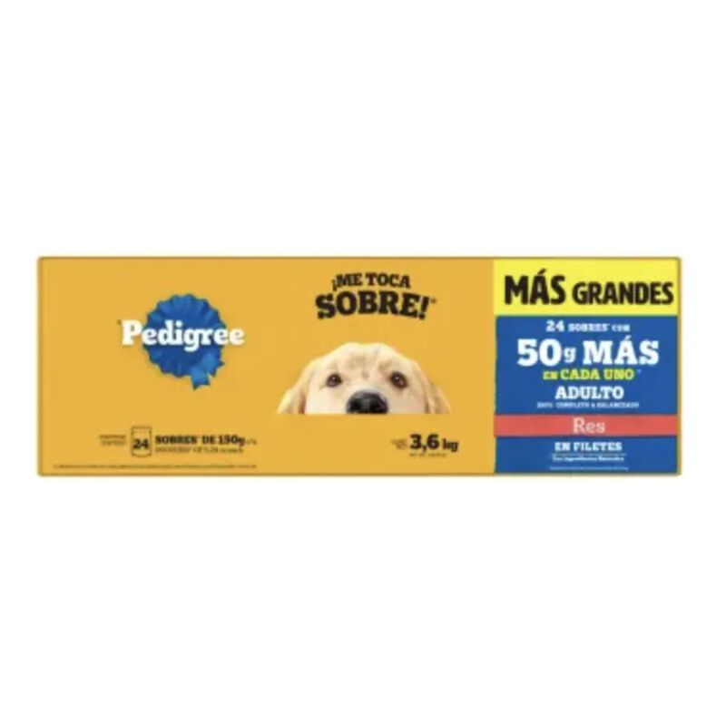 Alimento H&uacute;medo Perro Pedigree Sabor Res En Fil... image number null