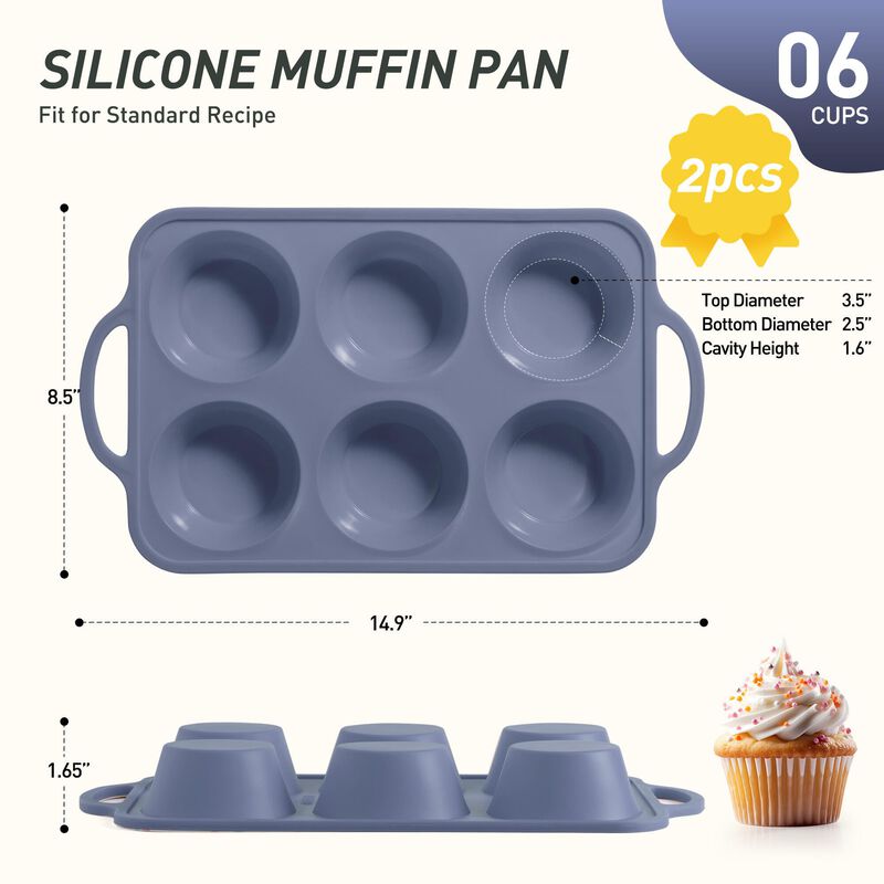 Molde Para Muffins Socisen 2 Unidades De 6 Cavi... image number null
