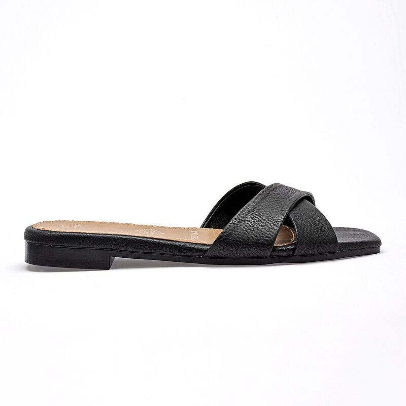 First Avenue sandalia piso para mujer negro cod... image number null