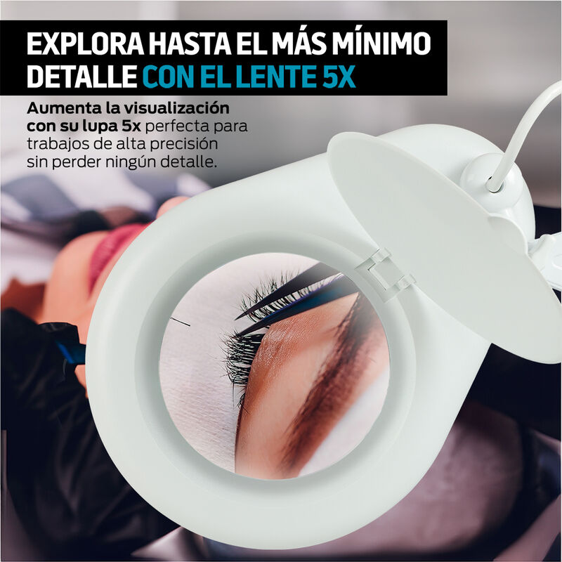 Lupa con Luz LED Aumento 5x Brazo Articulado pa... image number null