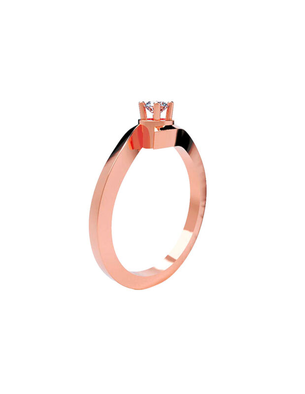 Anillo de Compromiso en Oro Rosa 14K con Circon... image number null