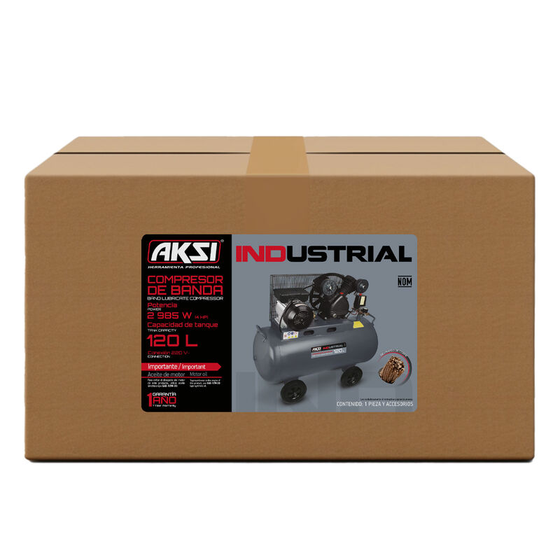 Compresor de Aire Aksi 120 lts 4 HP 2985W Indus... image number null
