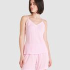 Pijama Corto de Tirantes con Estampado de Topitos Rosa