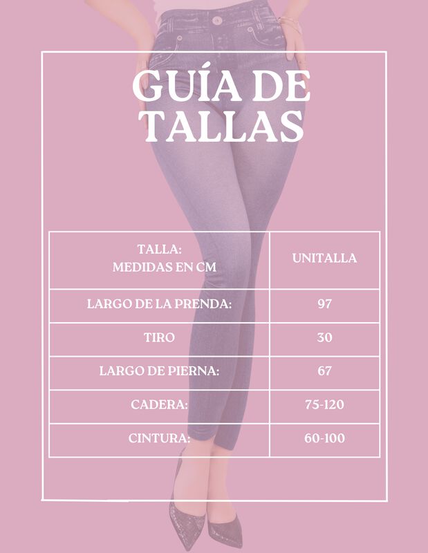 Leggins Mujer Unitalla Mezclilla Faja Alta Esti... image number null