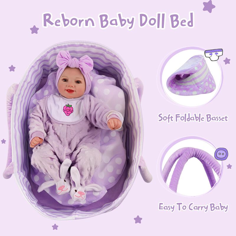 Mu&ntilde;eca Reborn Babeside Lifelike De 43 Cm Con Ca... image number null