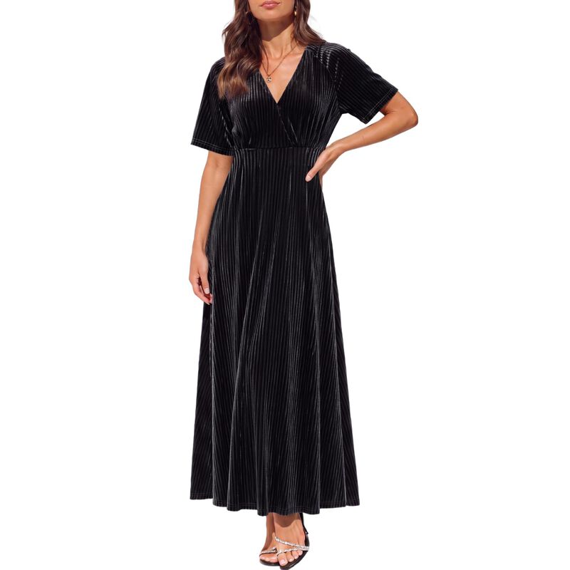 Vestido Maxi de Terciopelo Sissyaki Negro Talla... image number null