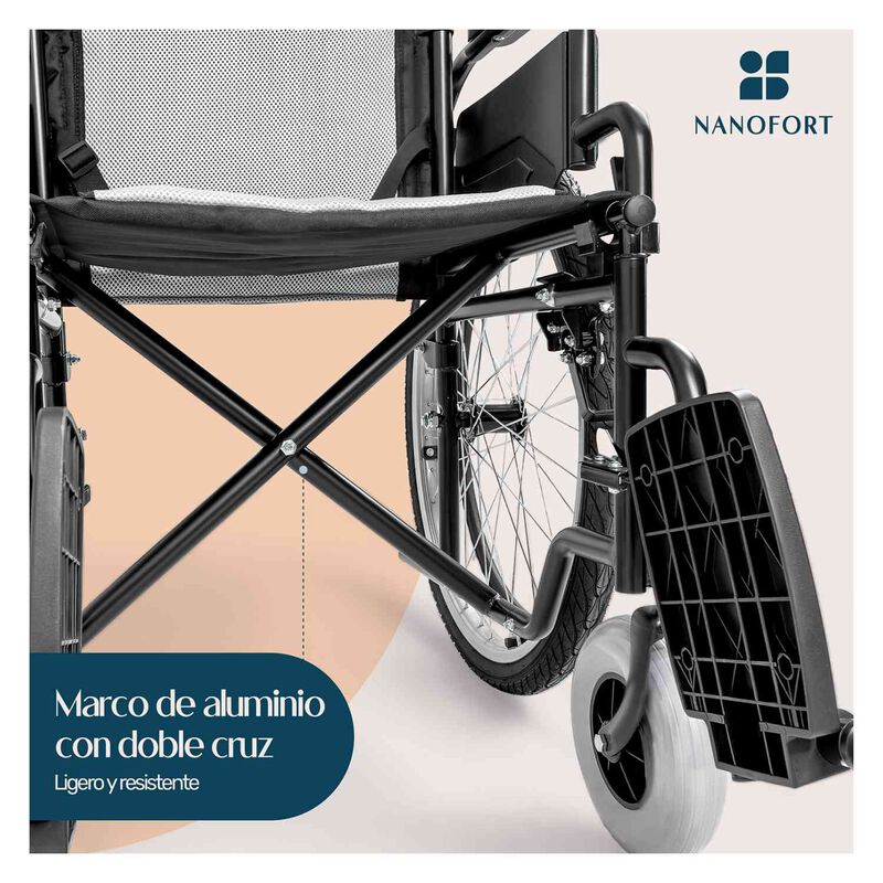 Silla Ruedas Plegable Todo Terreno Descansa Bra... image number null