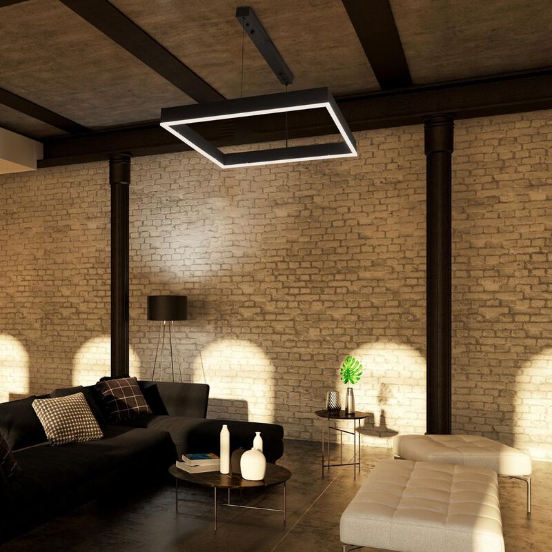 Lampara Candil De Techo De Led Cuadro Suspendid... image number null