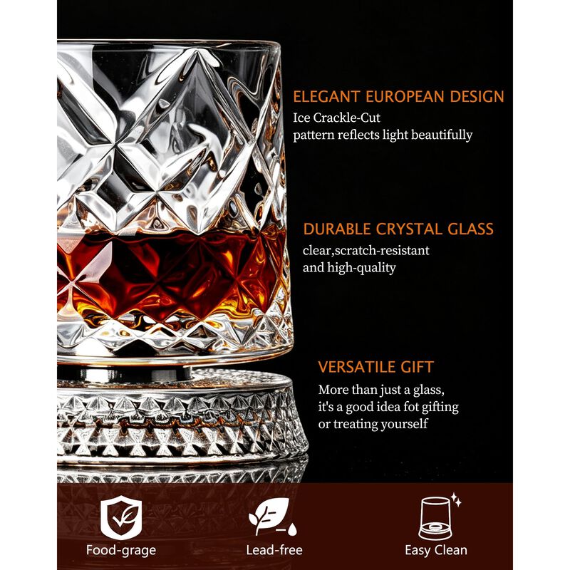 Vasos Giratorios de Whisky Ceefu 280ml, Juego d... image number null