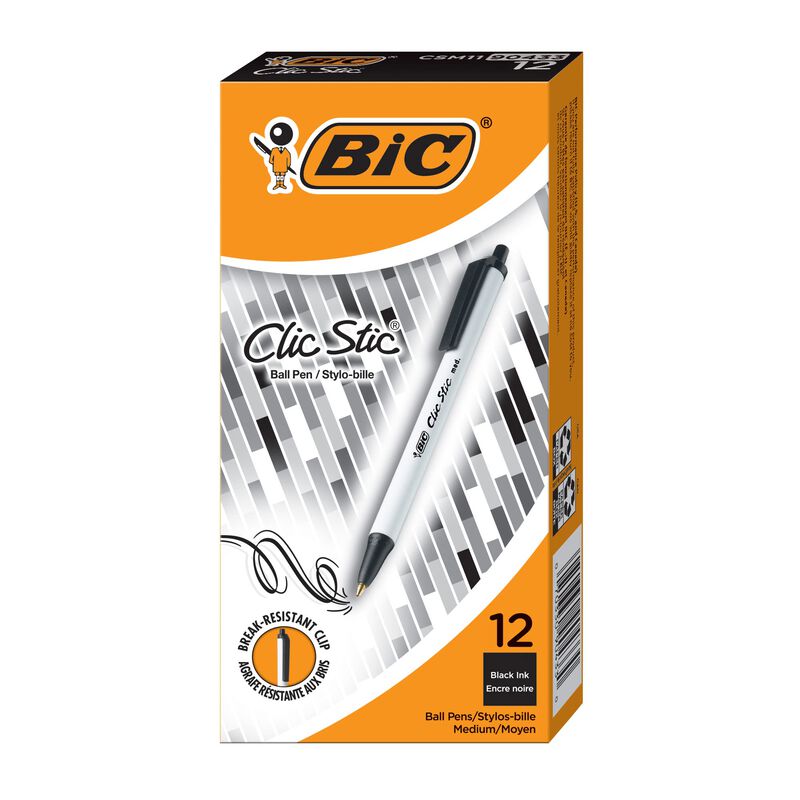 Bol&iacute;grafo Retr&aacute;ctil Negro Bic Clic Stic De 1,0 ... image number null