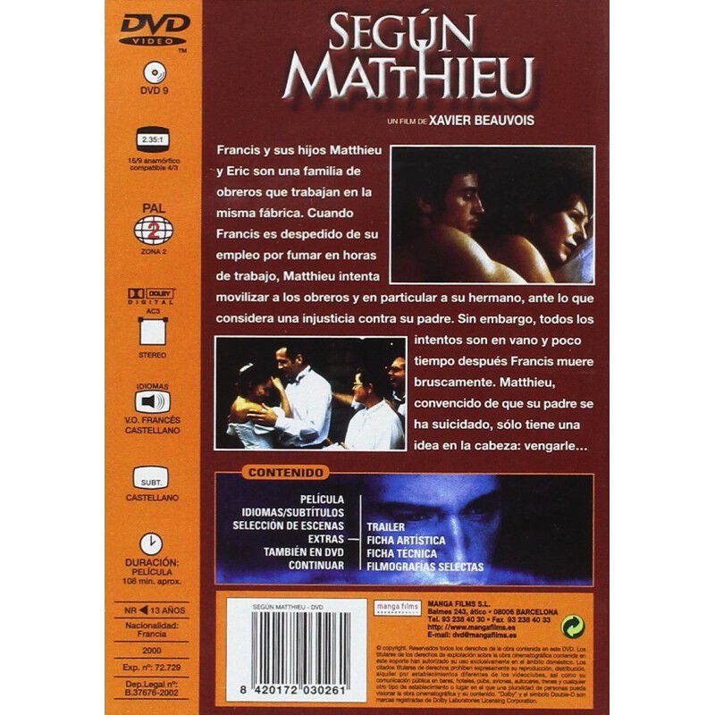 Seg&uacute;n Matthieu [dvd.] (2000) Selon Matthieu image number null