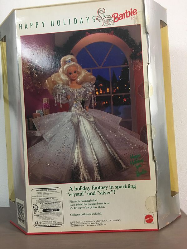 Mu&ntilde;eca Mattel Barbie 1992 Felices Fiestas Rubia image number null