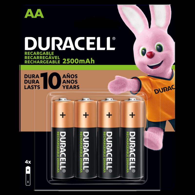 Pila Duracell Recargable AA Con 4 Piezas 2500 C... image number null