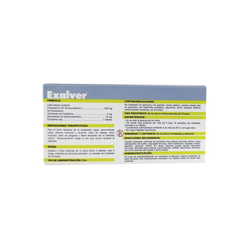 Exalver 500 Mg/ 5mg/ 15 Mg 10 Tableta(s) image number null