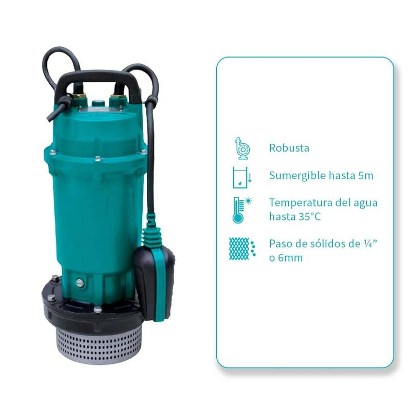 Bomba Sumergible Para Agua Turbia 1.0 Hp image number null